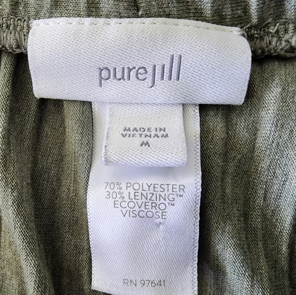 PURE JILL | Pleated Wide Leg Pants | Sage Green/Gray | Medium - Picture 7 of 8
